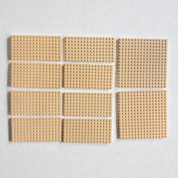 LEGO Tan Baseplates Lot Building Plates MOC Sand Beige Terrain Authentic - Picture 2 of 6